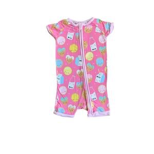 Little Sleepies Pink Cookies and Milk Shortie Bamboo Pajamas